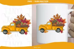Yellow Fall Truck Png Digital Download for Sublimation Product Image 1