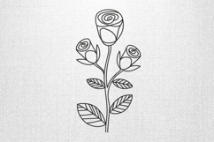 Elegant Rose Outline Embroidery Design Pattern Product Image 1