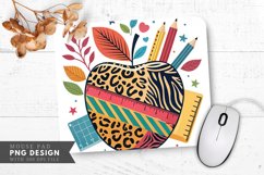 Funky Apple Adventure with Animal Prints Mouse Pad PNG Product Image 1