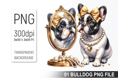 Cute French Bulldog Clipart PNG, Bulldog Graphic Design Product Image 1