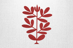 Minimal Red Leaf Branch Embroidery Design Product Image 1