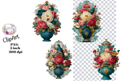Flowers, Vibrant Colors, Ephemera, PNG, Clipart Product Image 1