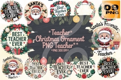 Teacher Christmas Ornament PNG Bundle - 9 PNG Product Image 1