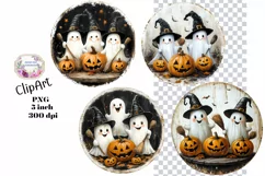 Halloween, Ghosts, Ephemera, PNG, watercolor, Clipart Product Image 1