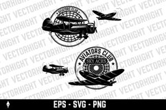 Set of Vintage airplanes from different angles. Planes SVG Product Image 1