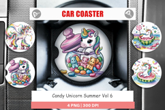 Car Coaster Candy Unicorn Summer Product Image 1