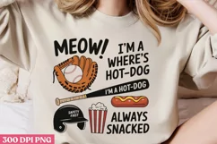 Meow! I'm a Where's PNG, Baseball Mama Sublimation PNG Product Image 2