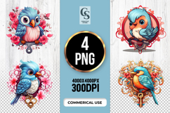 Colorful Bird Clipart Sublimation PNG Product Image 1