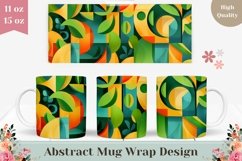 Abstract Mug Wrap Design, Floral Mug Sublimation PNG Product Image 1