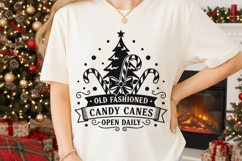 Old Fashioned Candy Canes Open Daily Svg, Candy Cane Svg. Product Image 2
