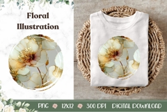 White Flowers Illustration, Nature PNG, Summer PNG Product Image 1