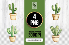 Watercolor Cactus Clipart Sublimation PNG Product Image 1