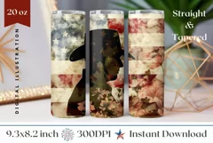American Flag Tumbler Design, Cowboy Sublimation PNG Product Image 1
