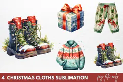 Christmas Cloths Sublimation Clipart PNG Product Image 1