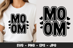 Mom Typography Heart Design SVG PNG Product Image 1