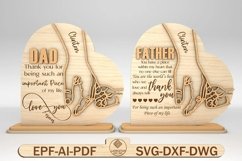 Personalized Dad And Kid Hand Heart Stand Decor SVG Product Image 1