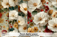 Floral digital paper, seamless pattern Product Image 1