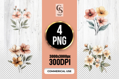 Watercolor Pastel Flower Bouquet Clipart Sublimation PNG Product Image 1