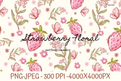 Strawberry floral pattern seamless, Boho for Fabric &amp; Crafts Product Image 1