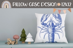 Cartoon Lobster Pillow, Ocean Pillow Design, Sea Pillow Product Image 1