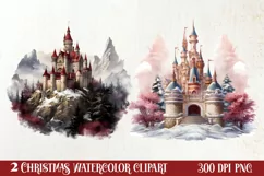 Christmas Castle Clipart Sublimation, Christmas PNG Product Image 2
