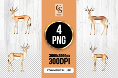Watercolor Gazelle Antelope Illustration Clipart PNG Product Image 1
