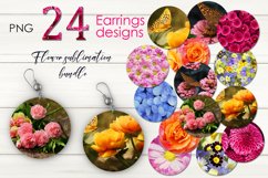 Oil paint Flower design | Round earring sublimation bundle Product Image 1
