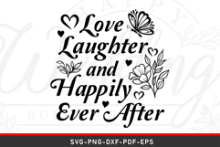 Love laughter and happily ever after Wedding Sign SVG File Product Image 1