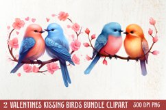 Breeds of Valentine Kissing Birds, Valentine's Day Clipart Product Image 1