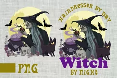 witch at Night png. mom for halloween png, t-shirt design Product Image 1