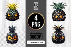 Gothic Pineapple Character Clipart Sublimation PNG Product Image 1