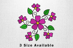 Pink Petal Swirl Three Size Embroidery Design Product Image 1