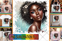 Elegant TSHIRT Designs PNG, Afro Girl Product Image 1