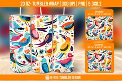 Sparrow Tumbler Wrap Designs, Sublimation Wrap Product Image 1