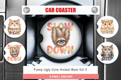 Cute Animal Mom Car Coaster Product Image 1