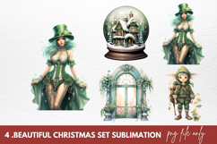 Watercolor Beautiful Christmas Clipart Sublimation Product Image 1