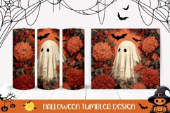 Cartoon Halloween Ghost Tumbler, Halloween Bats Tumbler Product Image 1