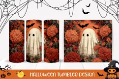 Cartoon Halloween Ghost Tumbler, Halloween Bats Tumbler Product Image 1