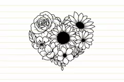 Flower Heart Svg Flower Svg Floral Heart Svg Product Image 6