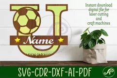 Football or Soccer Capital Monogram Letter U SVG Product Image 1