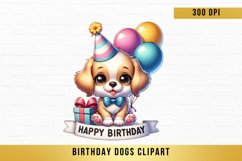 cute Birthday Dogs Clipart, Birthday Dogs Bundle Product Image 2