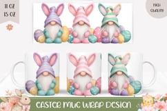 Cartoon Easter Gnomes Mug Design, Easter Mug Template Product Image 1