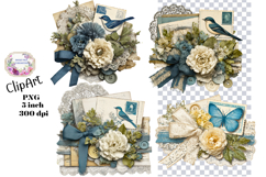 Cluster, Bird, Ephemera, PNG, Junk Journal, clipart Product Image 1