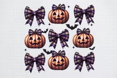Vintage Halloween Witch Pumpkin And Tie Boow PNG Product Image 2