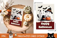 Happy Halloween Greeting Card, Cartoon Halloween Wall Art Product Image 1