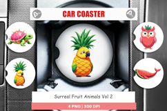 Car Coaster Surreal Fruit Animals Product Image 1