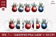Christmas Baubles Mug Design, Christmas Mug Sublimation Product Image 1