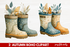 Autumn Boho Clipart | Fall Bohemian Aesthetic PNG Illustrati Product Image 1