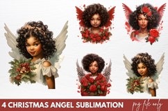 Christmas Angel Sublimation Clipart PNG Product Image 1