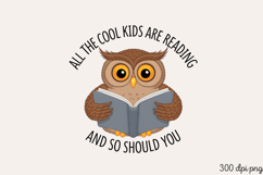 ALL THE COOL KIDS ARE PNG, Reading Book Sublimation PNG Product Image 2